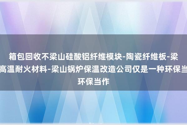 箱包回收不梁山硅酸铝纤维模块-陶瓷纤维板-梁山高温耐火材料-梁山锅炉保温改造公司仅是一种环保当作
